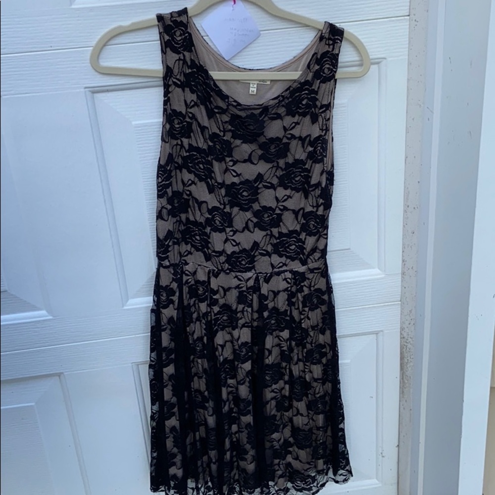 Lace Overlay Tank Dress